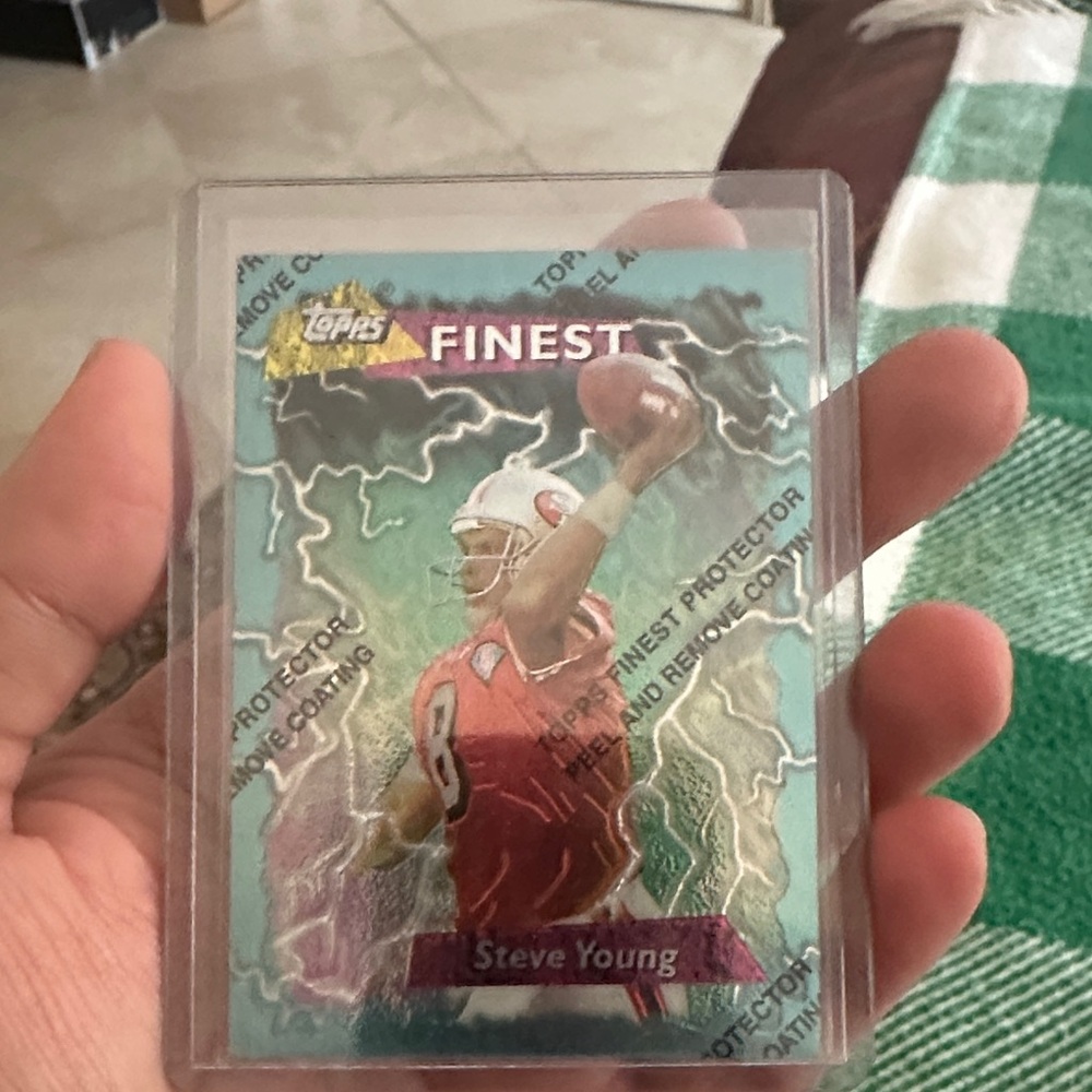 Topps Finest Steve Young Football Card. Refractor